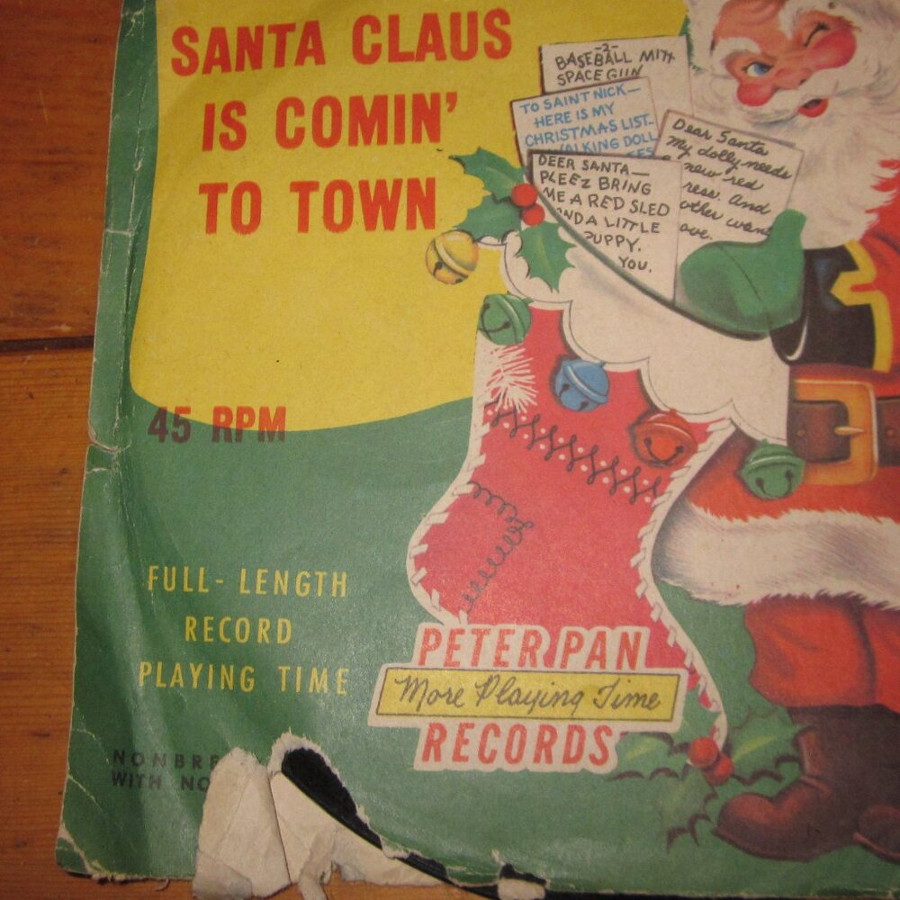 peter pan 45 Santa claus is coming to town in sleeve